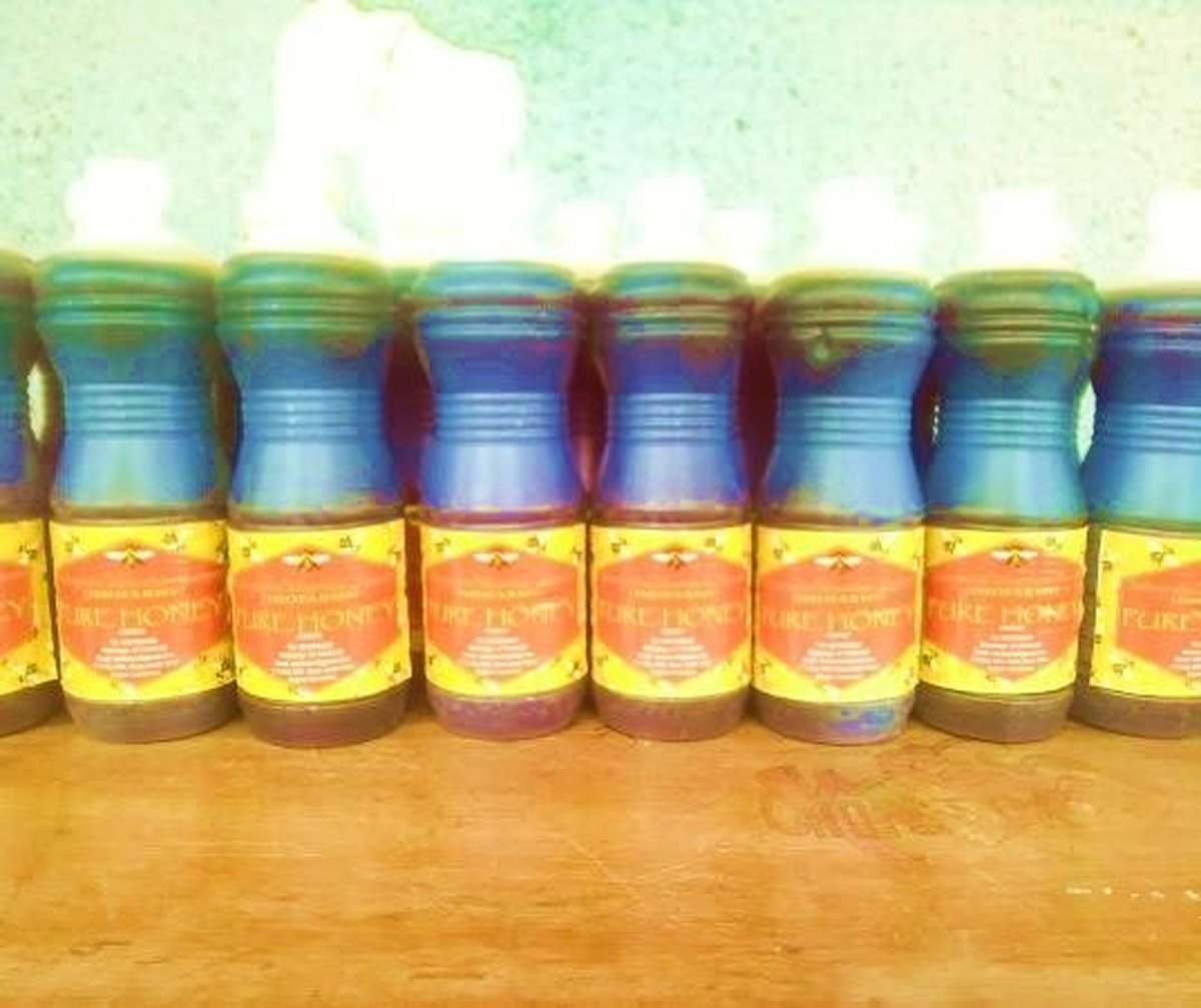 Jars of honey harvested by supported beekeepers