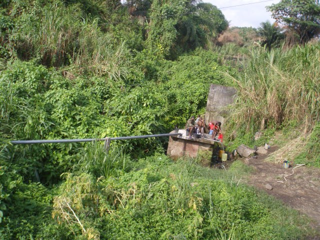 A natural water source in a rural area of the Mount Cameroon slopes