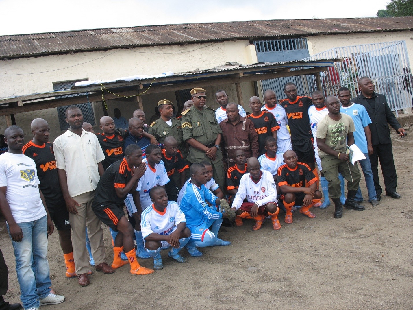 Football finalists posing for a group picture