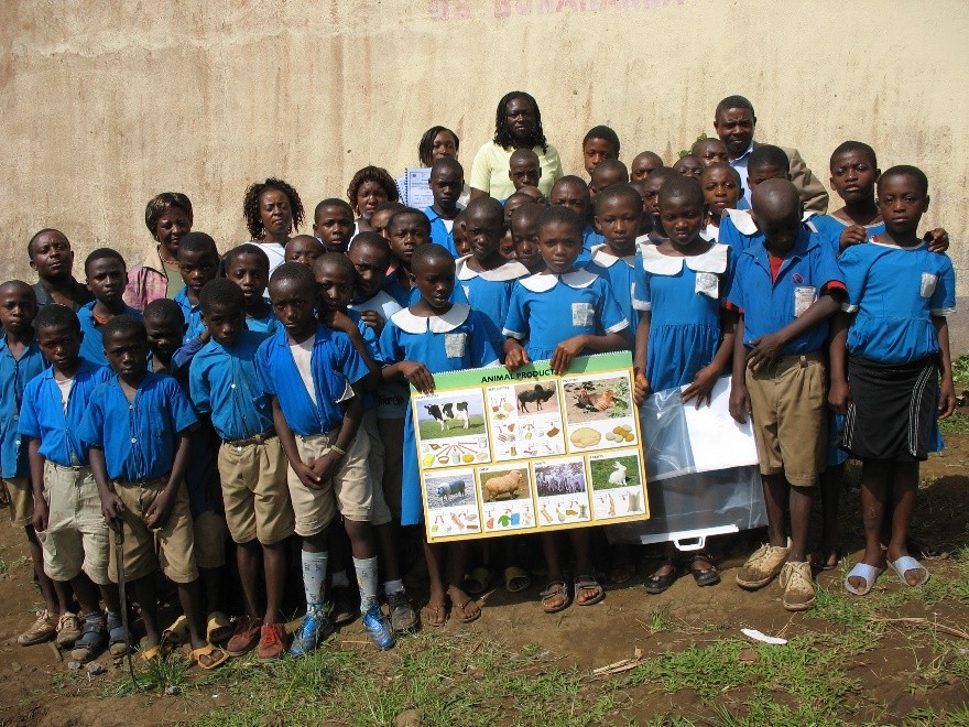 Pupils gathered for a school environment club activity